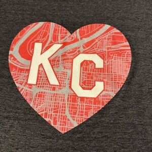 Charlie Hustle KC Heart Street Map Graphic Red And Gray XL